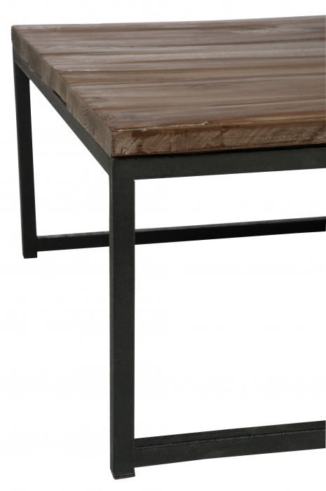 Set 2 masute Wood, Lemn/Metal, Maro/Negru, 120x80x38.5 cm [5]