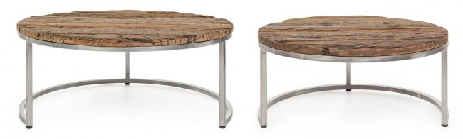 Set 2 Mese Cafea Rafter, Metal, Natur, 90xx40 [3]