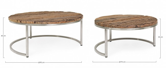 Set 2 Mese Cafea Rafter, Metal, Natur, 90xx40 [2]