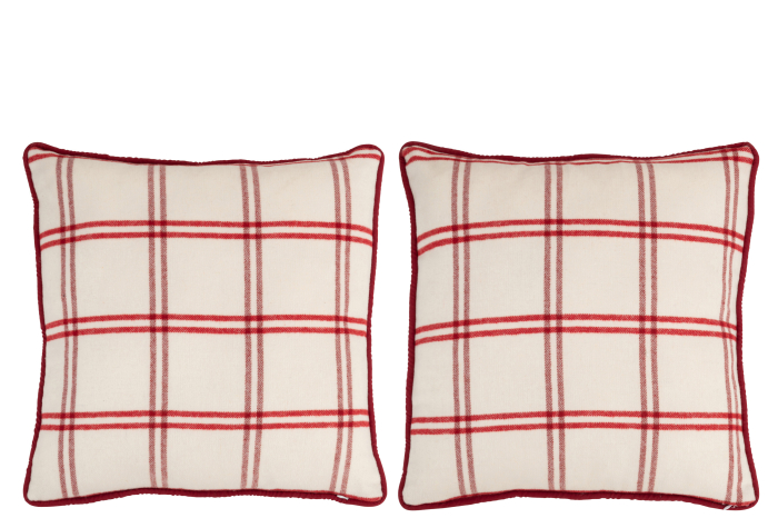 Set 2 perne, Textil, Rosu, 44x44x9.5 [2]