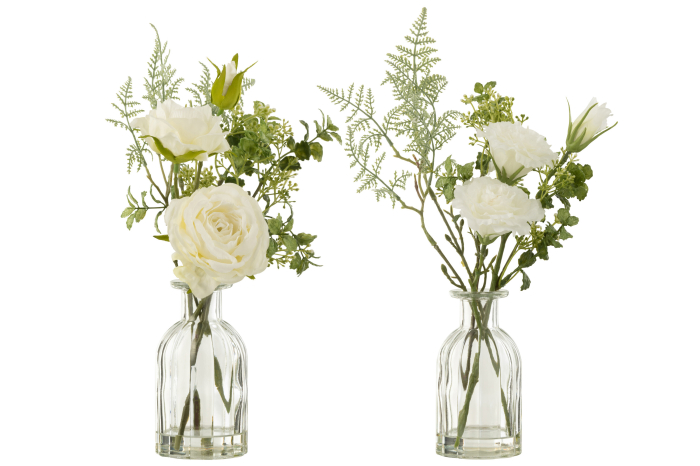 Set 2 plante artificiale, Material sintetic, Alb, 17x17x32 [1]