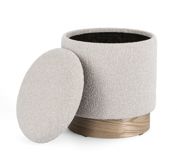 Set 2 pufuri Zoya cu spatiu de depozitare, MDF, Gri/Maro, 30.5/37xx35/42 cm [4]