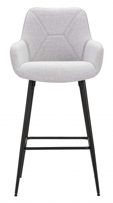 Set 2 scaune de bar Grey, Lemn/Metal/Fibre sintetice, Gri/Negru, 109x55x55 cm [2]
