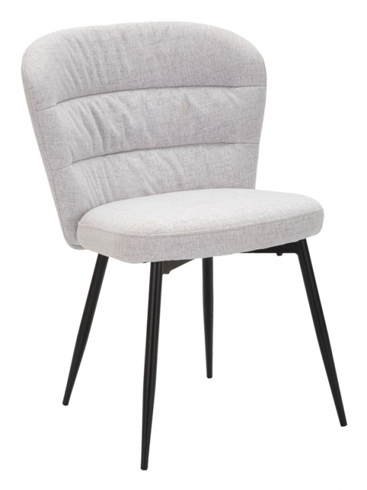 Set 2 scaune Losanna, Lemn/Metal/Fibre sintetice, Gri/Negru, 85x58x60.5 cm [2]