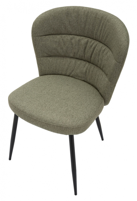 Set 2 scaune Losanna, Lemn/Metal/Fibre sintetice, Verde/Negru, 85x58x60.5 cm [3]
