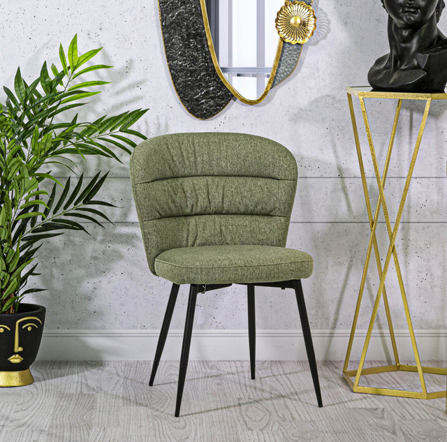 Set 2 scaune Losanna, Lemn/Metal/Fibre sintetice, Verde/Negru, 85x58x60.5 cm [9]