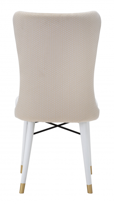 Set 2 scaune Mimoza, Fier/Lemn/Poliester, Crem/Alb/Auriu, 99x40x65 cm [8]