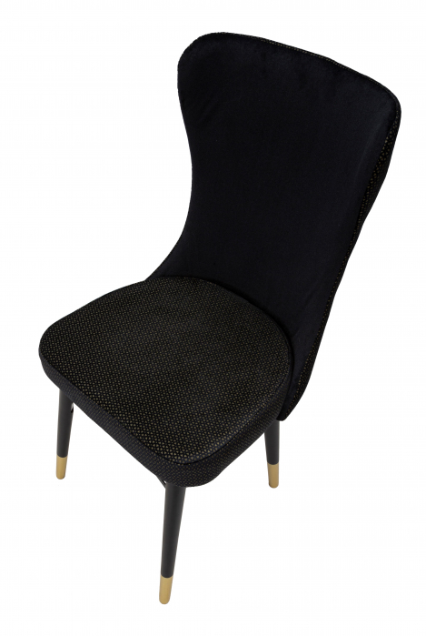 Set 2 scaune Mimoza, Fier/Lemn/Poliester, Negru/Auriu, 99x40x65 cm [6]