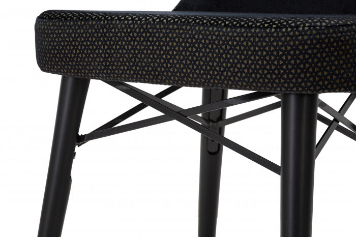 Set 2 scaune Mimoza, Fier/Lemn/Poliester, Negru/Auriu, 99x40x65 cm [2]