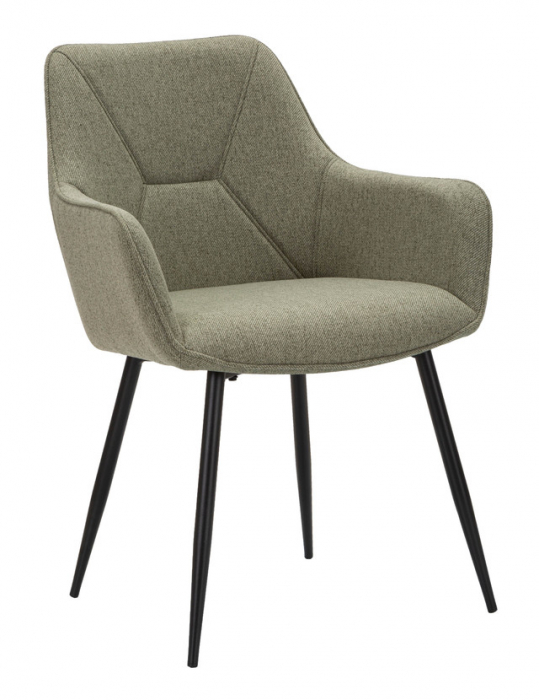 Set 2 scaune Vicenza, Lemn/Metal/Fibre sintetice, Verde/Negru, 85.5x58x63 cm [2]