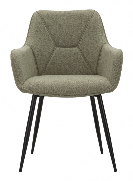 Set 2 scaune Vicenza, Lemn/Metal/Fibre sintetice, Verde/Negru, 85.5x58x63 cm [3]
