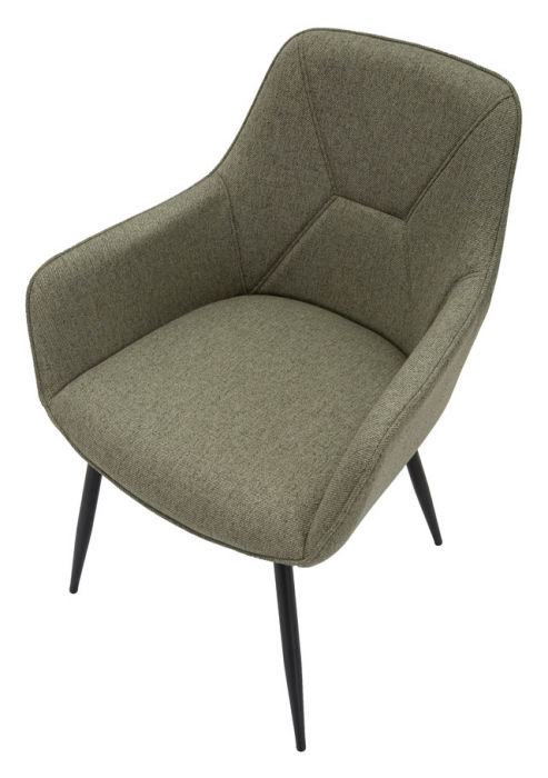 Set 2 scaune Vicenza, Lemn/Metal/Fibre sintetice, Verde/Negru, 85.5x58x63 cm [5]