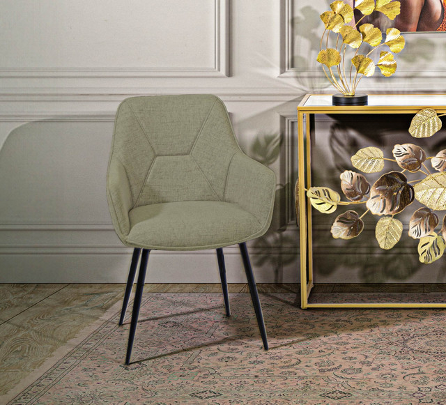 Set 2 scaune Vicenza, Lemn/Metal/Fibre sintetice, Verde/Negru, 85.5x58x63 cm [9]