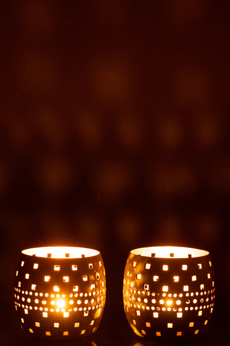 Set 2 suporturi lumanari, Metal , Verde, 10x10x10 [3]