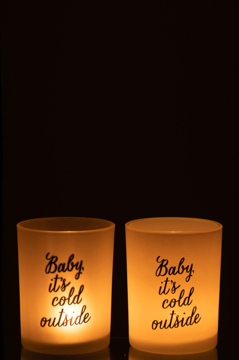 Set 2 suporturi lumanari, Sticla, Alb, 10x10x12 [4]