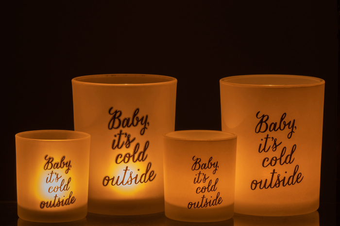 Set 2 suporturi lumanari, Sticla, Alb, 10x10x12 [7]