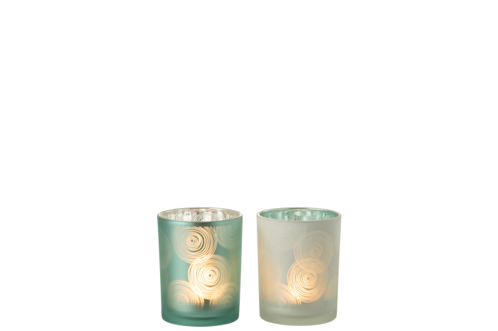 Set 2 suporturi lumanari, Sticla, Multicolor, 10x10x12.5 [2]