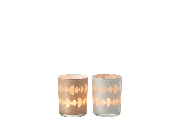 Set 2 suporturi lumanari, Sticla, Multicolor, 10x10x12.5 [3]