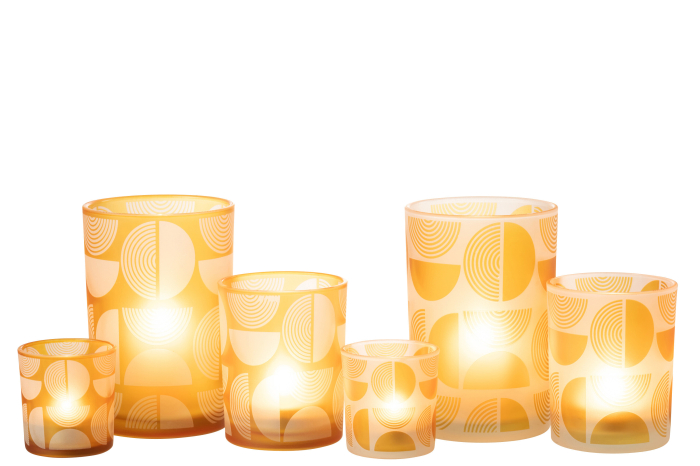 Set 2 suporturi lumanari, Sticla, Multicolor, 12x12x18 [6]