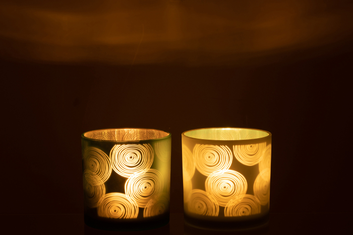 Set 2 suporturi lumanari, Sticla, Multicolor, 15x15x15 [3]