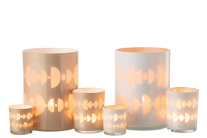 Set 2 suporturi lumanari, Sticla, Multicolor, 17x17x24 [6]