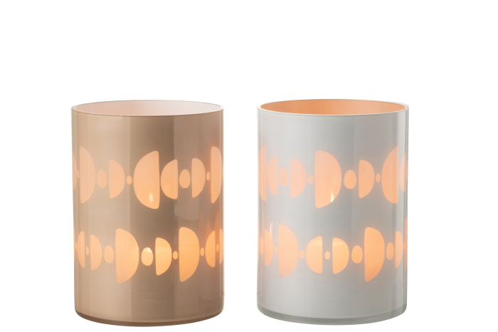 Set 2 suporturi lumanari, Sticla, Multicolor, 17x17x24 [3]