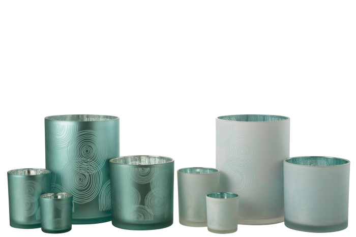 Set 2 suporturi lumanari, Sticla, Multicolor, 17x17x24 [4]