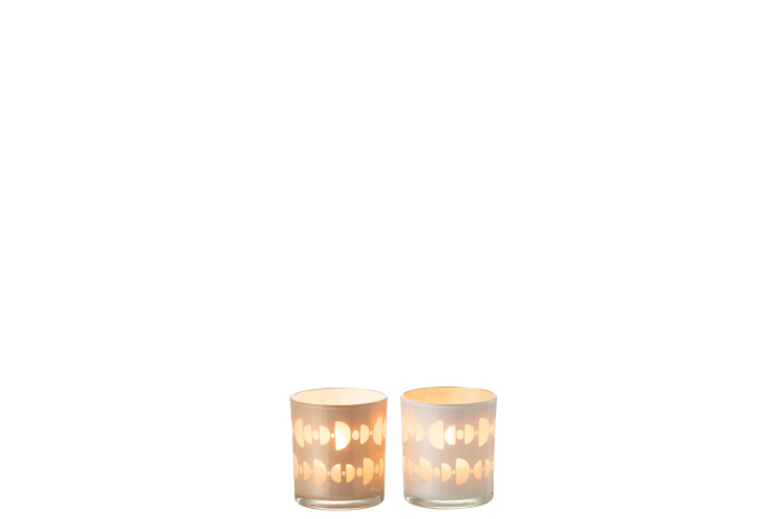 Set 2 suporturi lumanari, Sticla, Multicolor, 7.5x7.5x8 [3]