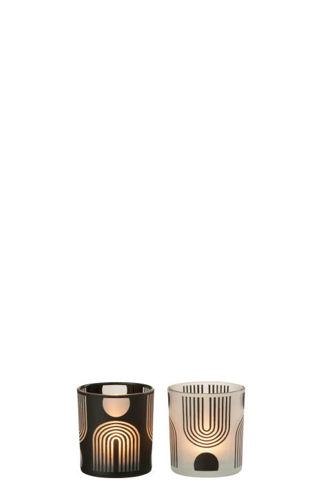 Set 2 suporturi lumanari, Sticla, Multicolor, 7.5x7.5x8 [3]