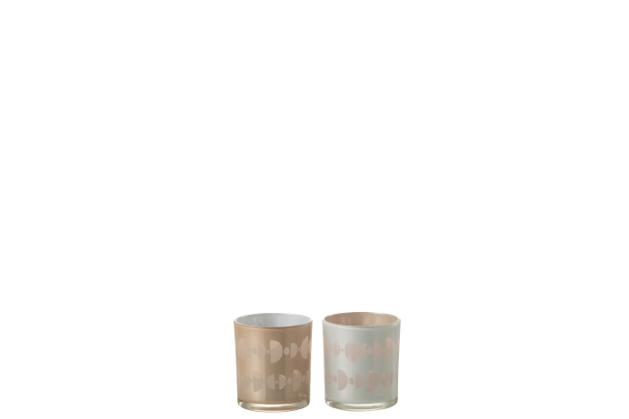 Set 2 suporturi lumanari, Sticla, Multicolor, 7.5x7.5x8 [2]