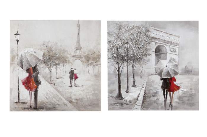 Set 2 tablouri Couple, panza, multicolor, 60x60x2.6 cm [2]