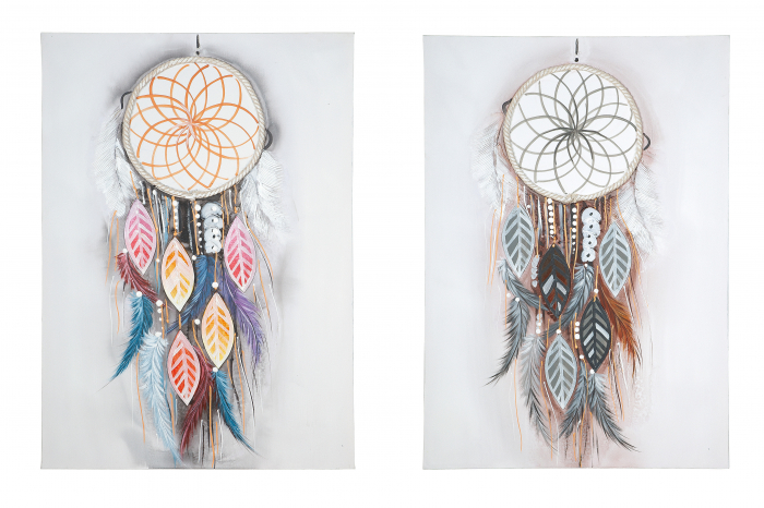 Set 2 tablouri Dream Catcher, Panza, Multicolor, 70x100x0 cm