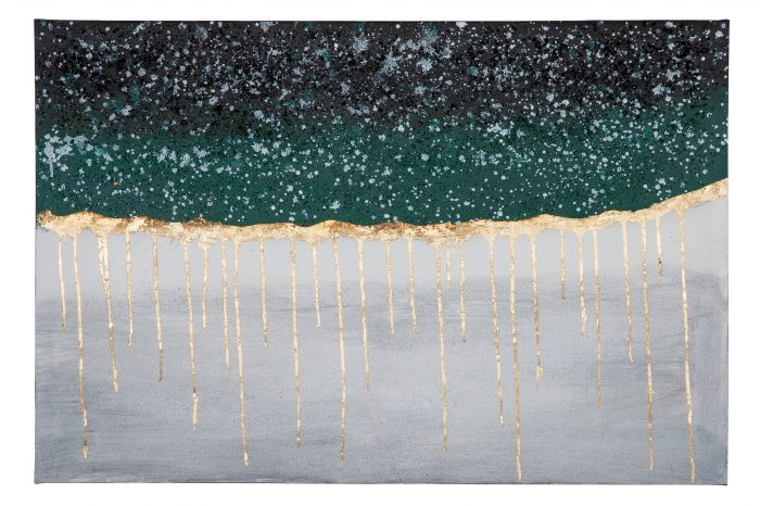 Set 2 tablouri Golden Shiver, Print, Multicolor, 90x60x2.5 cm [2]