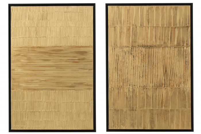 Set 2 tablouri Stripe, Canvas, Negru, 43x10x63 cm