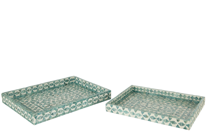 Set 2 tavi, Fibre naturale, Albastru, 45.5x35x5 [1]