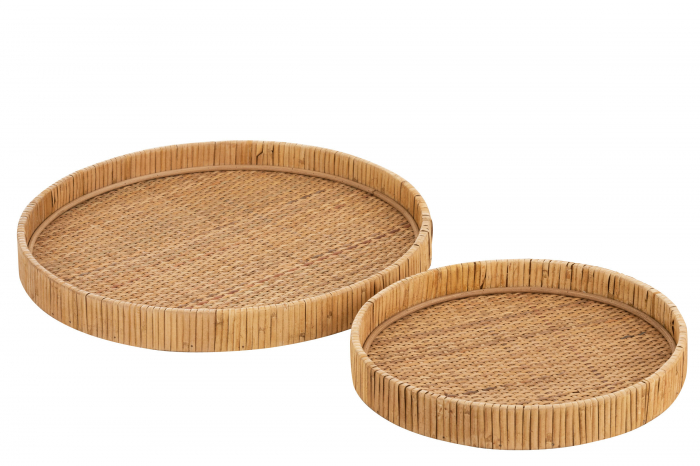 Set 2 tavi ratan, Fibre naturale, Natural, 40x40x6 [2]