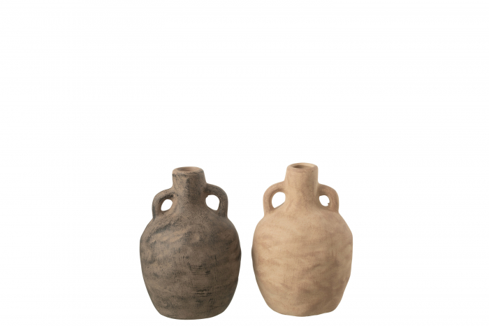 Set 2 vaze, Ceramica, Maro, 10.5x10.5x15