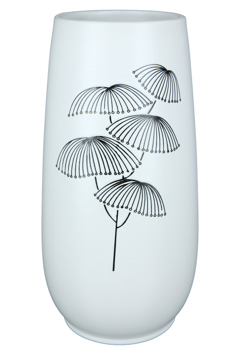 Set 2 vaze Dagoba, Ceramica, Alb/Negru, 12x23.5x12 cm [6]