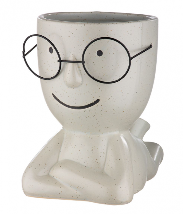 Set 2 vaze Smile, Ceramica, Gri, 20x13.5x21.5x cm [2]