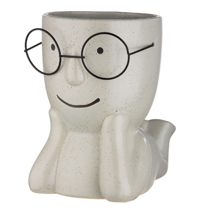 Set 2 vaze Smile, Ceramica, Gri, 20x13.5x21.5x cm [3]