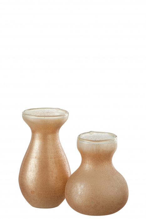 Set 2 vaze, Sticla, Portocaliu, 8.5x8.5x12.5