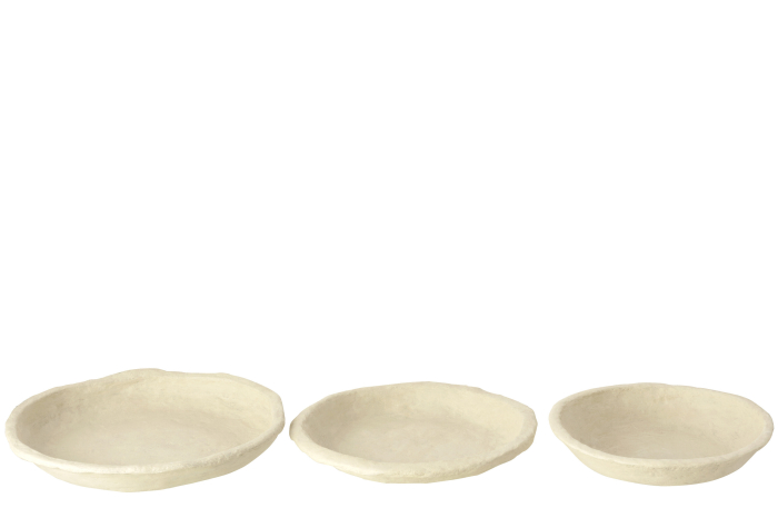 Set 3 boluri decorative, Hartie, Alb, 40x40x8 [2]