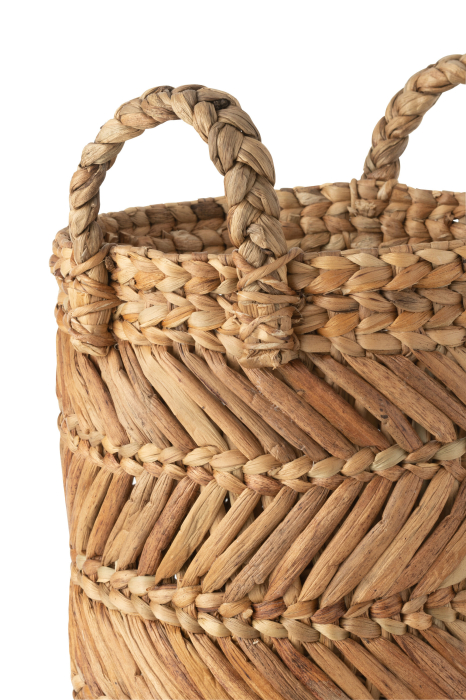 Set 3 Coșuri cu mâner, Impletit, Natur [3]