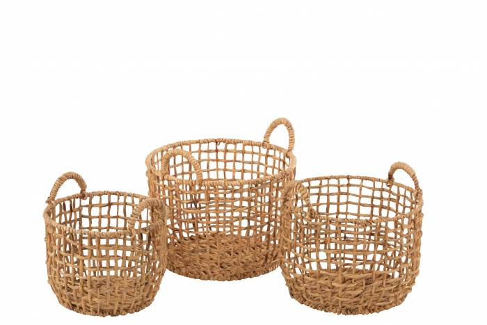 Set 3 cosuri impletite Hyacinth, Ratan/Bambus, Natural, 44x44x31 cm [2]
