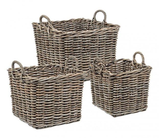 Set 3 cosuri Narra, Fibra naturala, Maro, 31/38/48x31/38/48x28/31/35 cm [2]