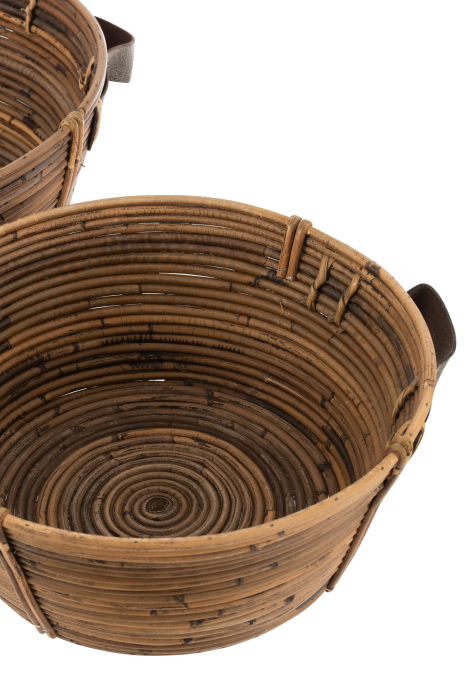 Set 3 cosuri rattan, Fibre naturale, Maro, 43x49x18 [3]