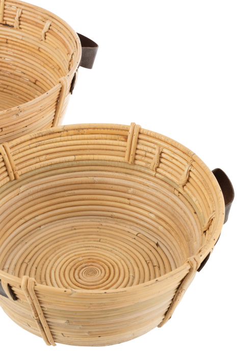Set 3 cosuri rattan, Fibre naturale, Natural, 44x44x20 [3]