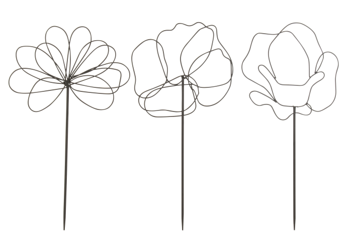 Set 3 deco gradina, Metal, Negru, 35x1x73 [1]