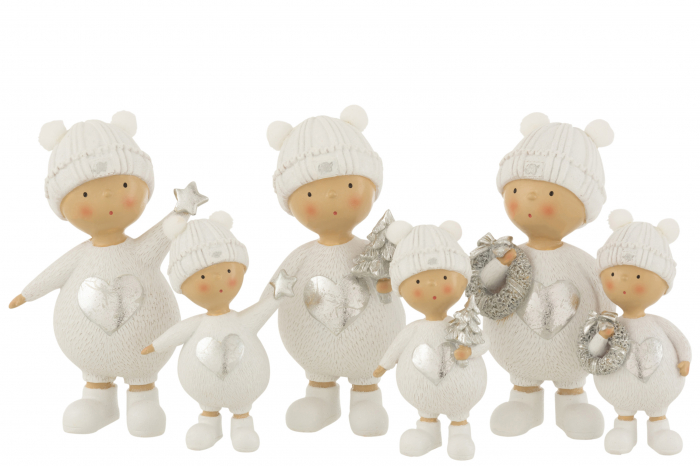 Set 3 figurine asortate, Compozit, Alb , 8x7x17 cm [2]