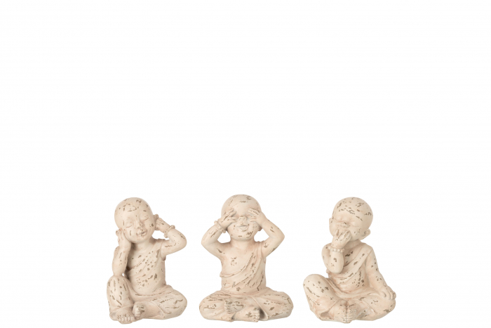 Set 3 figurine asortate, Compozit, Bej, 13.5x13x19 cm [2]